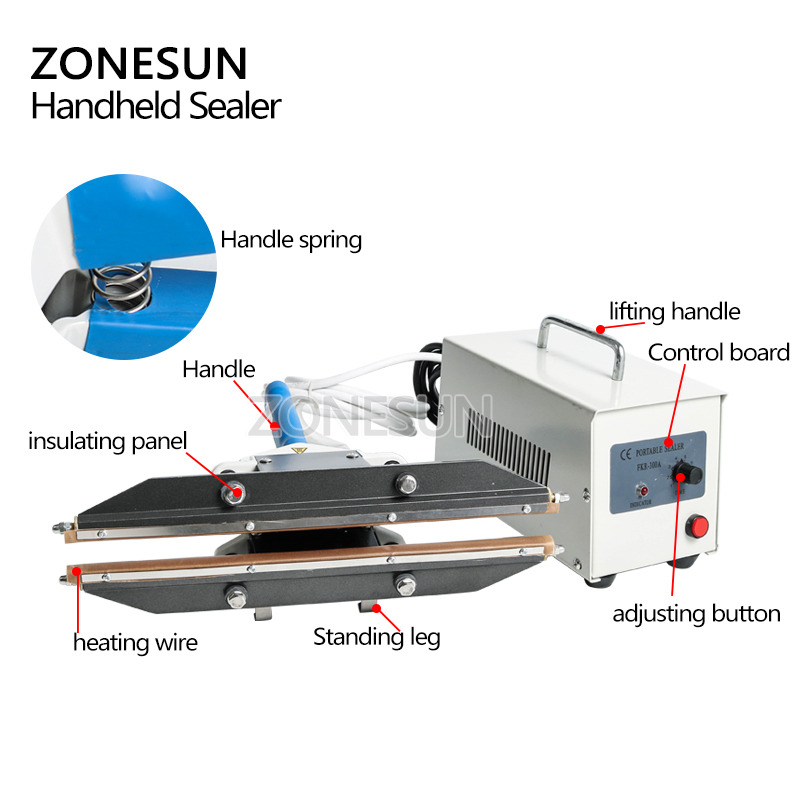 Plastic Bag Impulse Heat Sealer - ZONESUN Selladora de bolsas de plástico