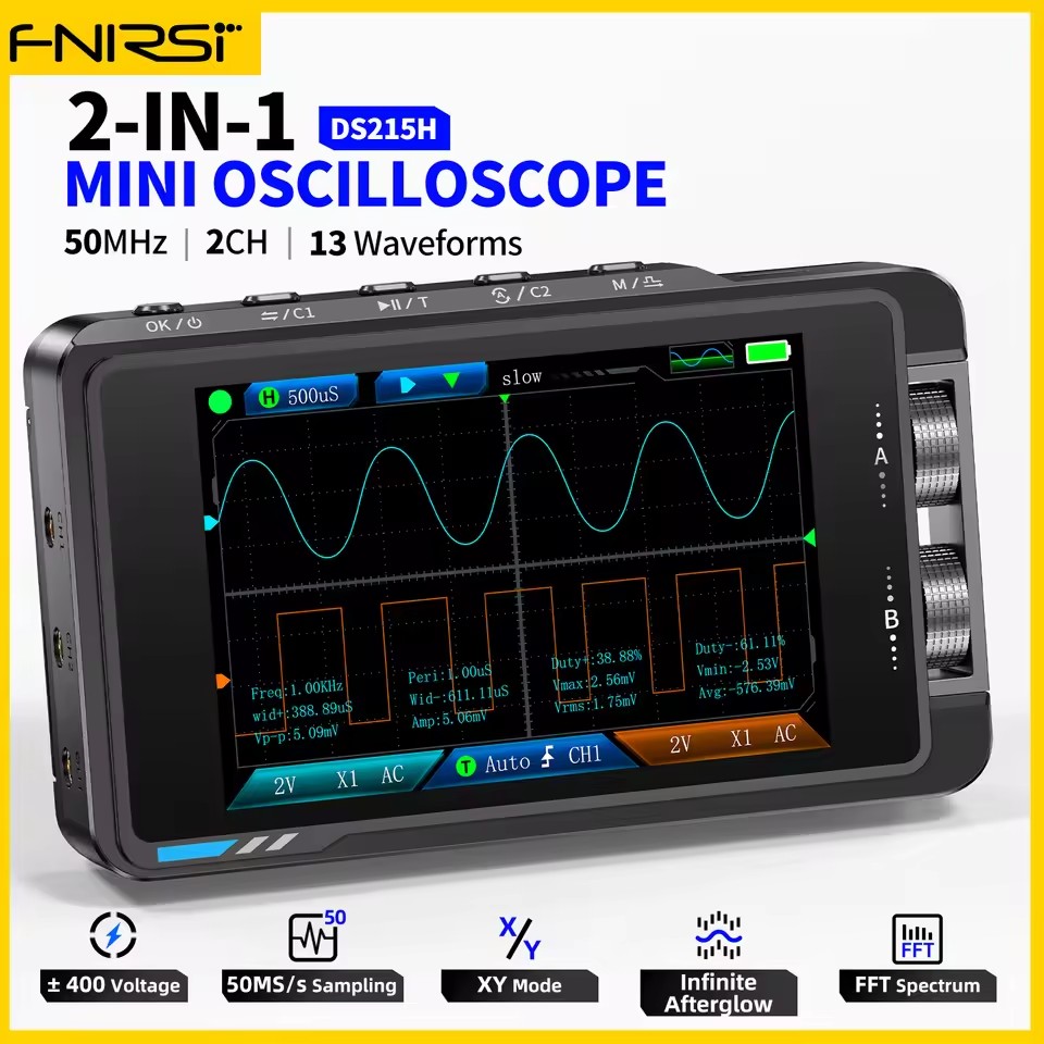 Osciloscopio Digital Portátil  - Fnirsi Digital Oscilloscope Handheld reseña y precio