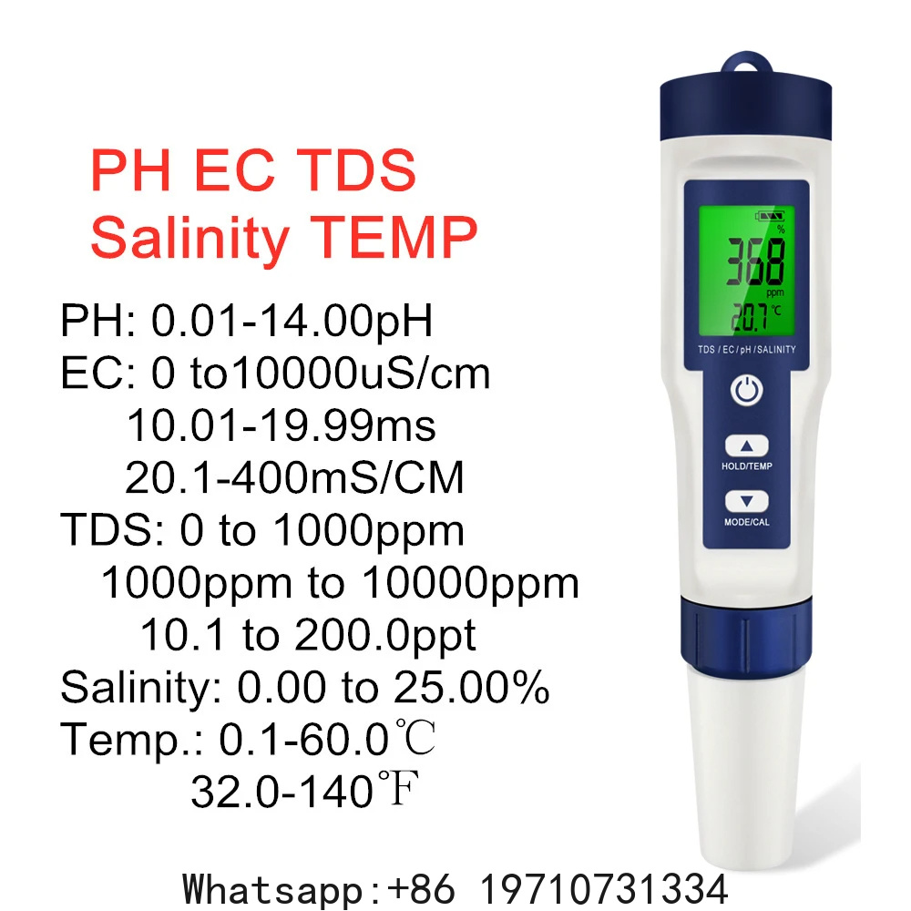 Medidor de PH Digital 5 en 1,  - Ph Meter Digital Water Tester reseña y precio