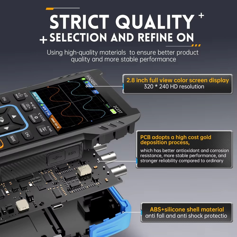 Osciloscopio Digital FNIRSI 2C - Fnirsi Digital Oscilloscope Handheld reseña y precio