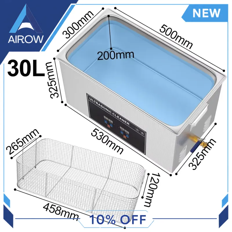 Limpiador Ultrasónico de 600W  - Ultrasonic Cleaner 30L Industrial reseña y precio