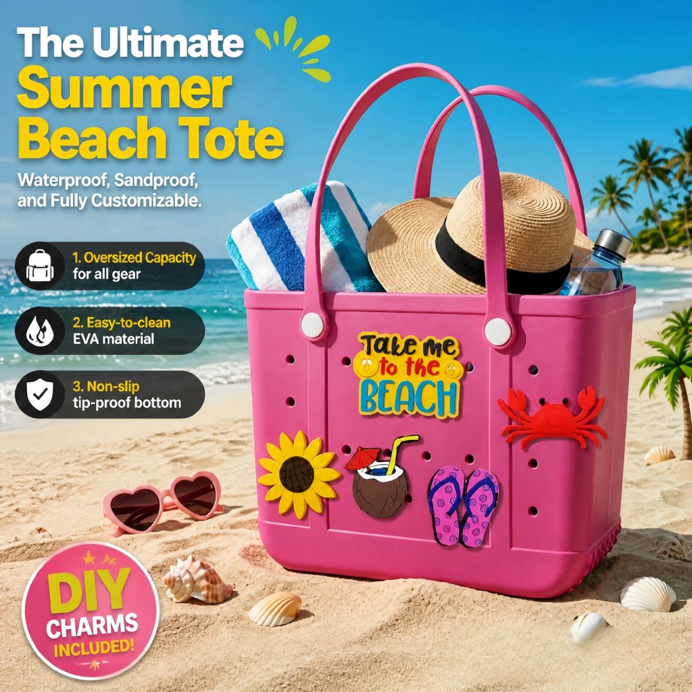 Bolso de playa de goma de gran - Packaging reseña y precio
