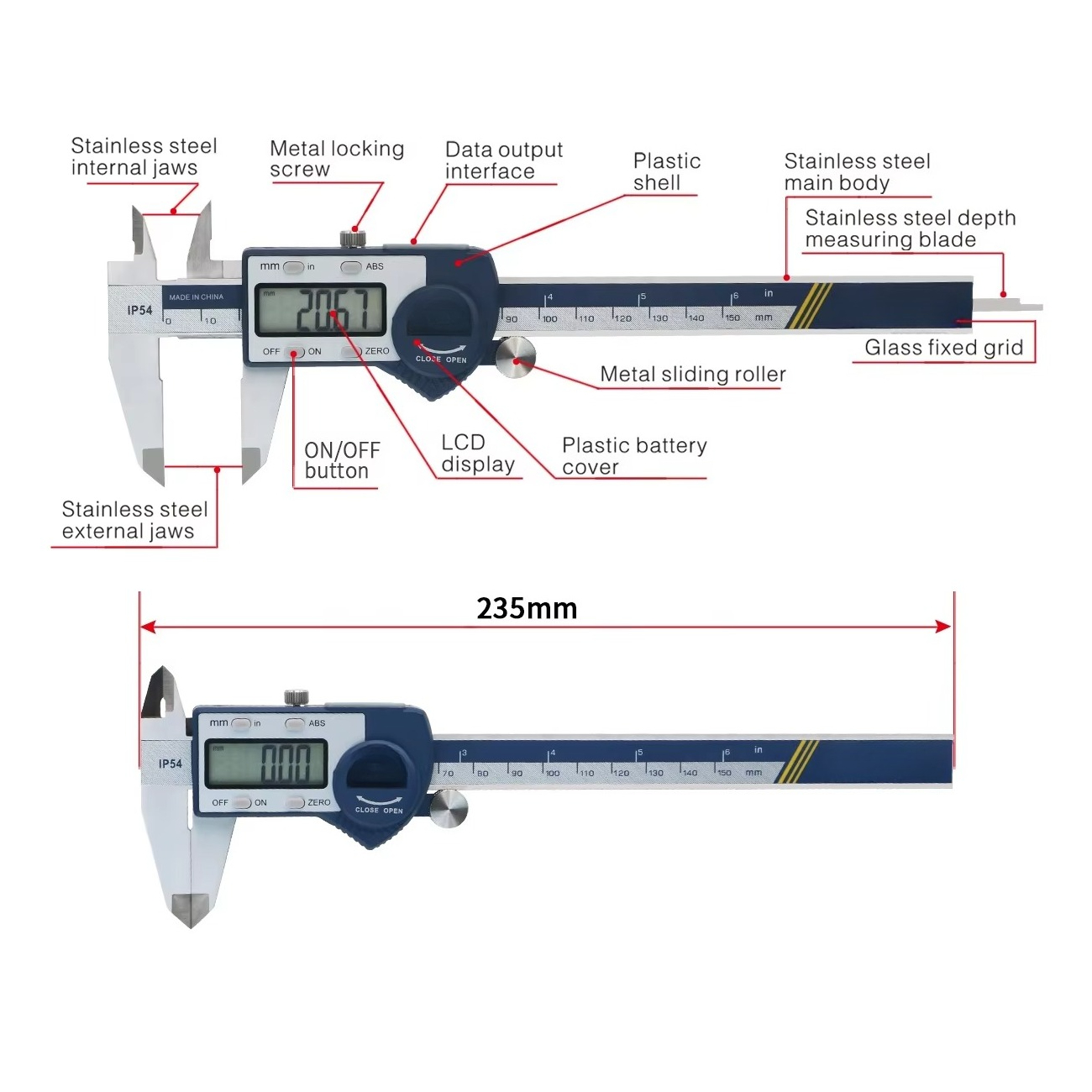 Calibrador Vernier digital IP5 - Digital Caliper 150Mm Stainless Steel reseña y precio